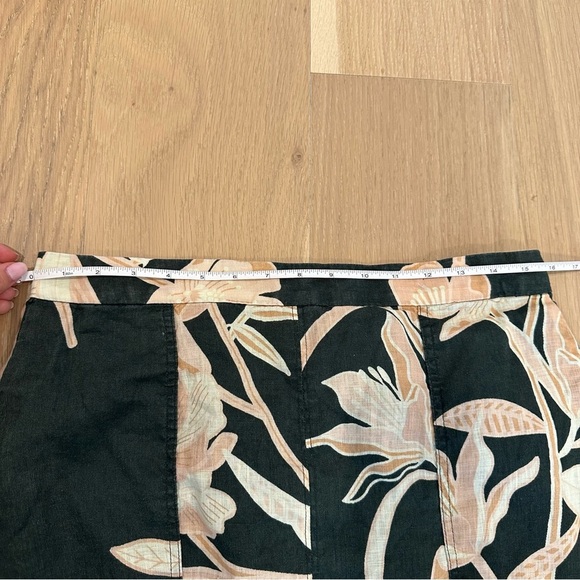 Reiss Jackson Floral Print High Rise Midi Skirt Green Tropical Resortwear Yellow - Picture 8 of 16